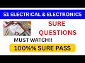S1 Introduction to Electrical &amp; Electronics Exam 2025 | VERY IMPORTANT | Important topics sure pass💯