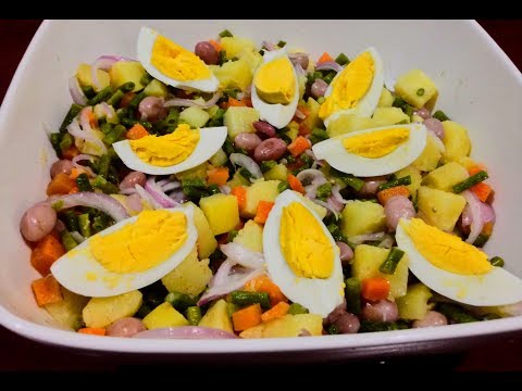 Video: Ensalada De Verduras Con Huevo