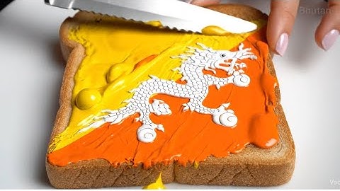 World Flag on Toast | Satisfying Video ASMR | ASMR no Talking | 🇧🇧🇦🇼🇦🇷🇦🇲