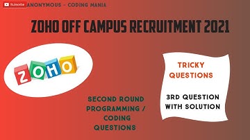 Zoho Off Campus Recruitment 2021 | First/Second Round | programming Questions | non-mcq | Flowchart