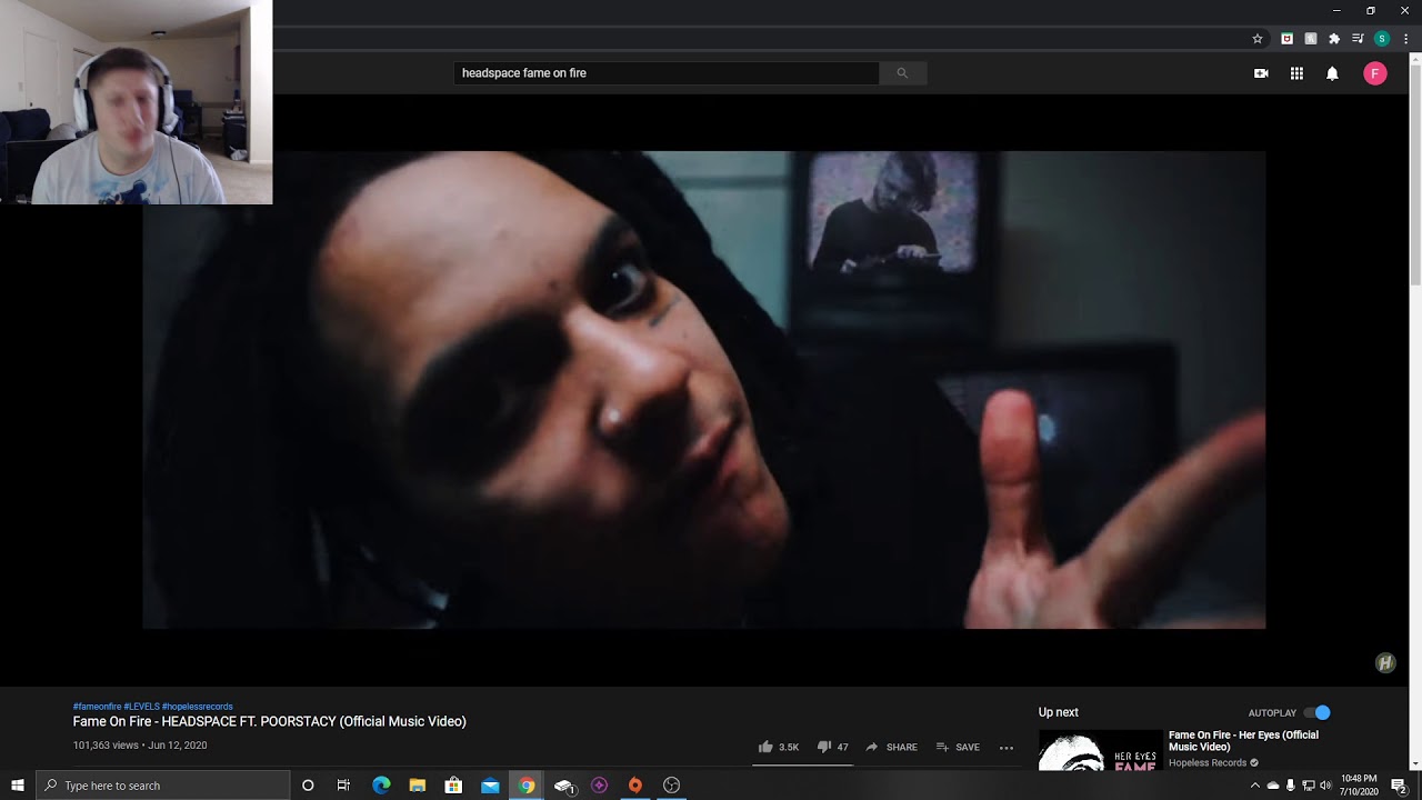 First Ever Music Reaction!! (Fame On Fire Headspace ft Poorstacy