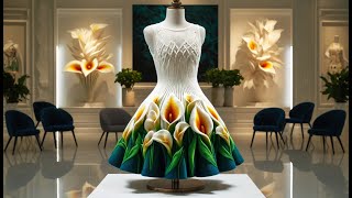 Beautiful Knitted Flower Dress Ideas (AI) #knitted #knittingpattern