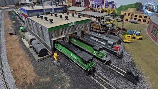 A look around OMRA with life size trains and see our 6,000 sqft HO Scale layout!