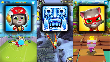 Talking Tom Sky Run Vs Temple Run 2 Frozen Shadows Vs Talking Tom Hero Dash - Endless Run Game Play