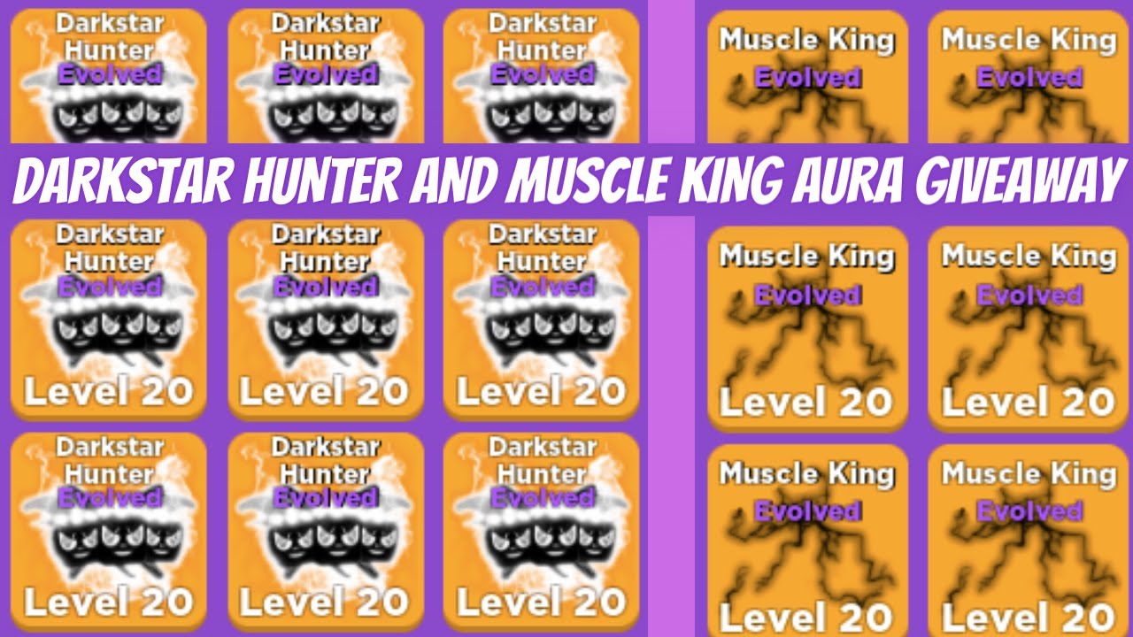 NEW MUSCLE LEGENDS DARKSTAR HUNTER PET AND MUSCLE KING AURA GIVEAWAY