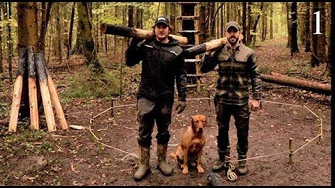 BUILDING A CELTIC ROUNDHOUSE WITH TA OUTDOORS using a SAW - AXE - KNIFE Ep.1