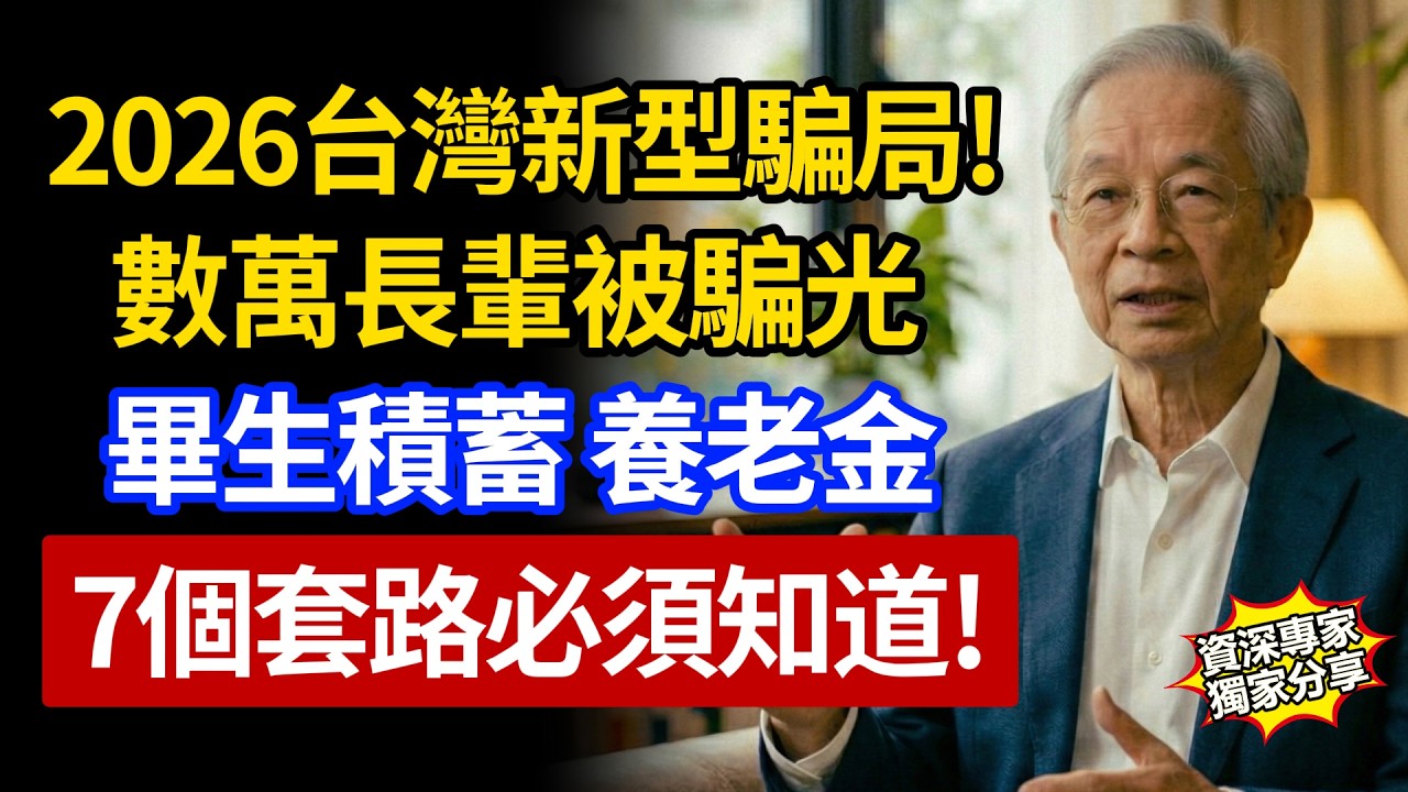 2026台灣新型養老騙局！一定要知道的7個套路，數萬長輩被騙光畢生積蓄養老金！