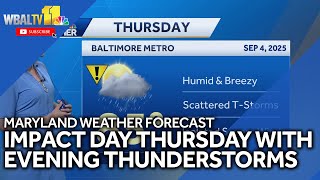 Maryland weather forecast: Impact Day on Thursday with chance for evening storms