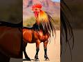 3000 AD Horses(possible or not)😱🙀🦄🐓🐎#horse #hen #mixing #WHTA#immpossible