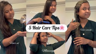 🌸must know Top 5 Haircare Tips🙍‍♀️|| How to get long &amp; Thicker hair⚡️|| How to maintain healthy hair