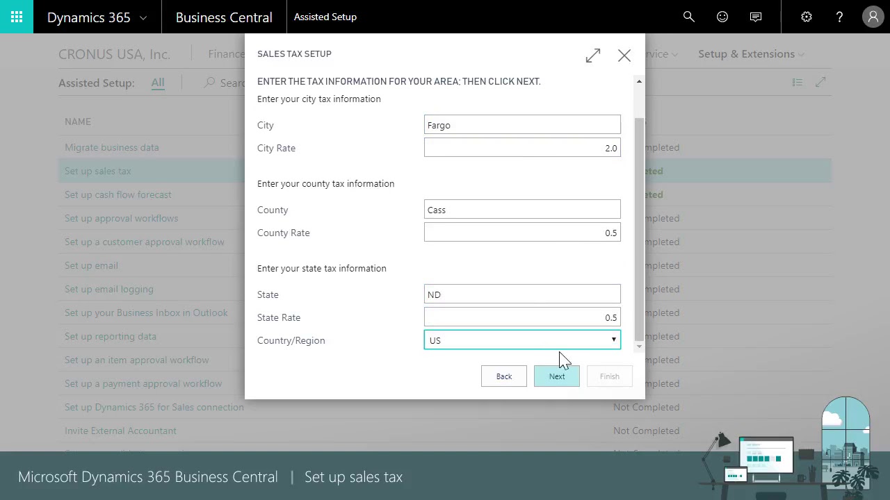 How to set up sales tax in Dynamics 365 Business Central - YouTube