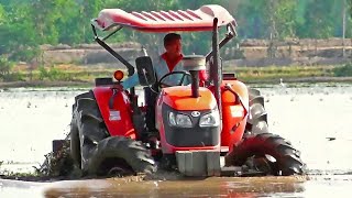 Đại gia đây rồi bánh bự lỗ mũi giữa máy cày Kubota M7040 Thái Lan lội nước