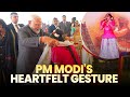 Pm modi gifts his shawl to a girl during pongal celebrations