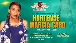 Celebration of the Life of Hortense Marcia Card