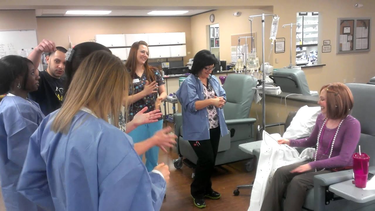 Infusion room celebration of Heather's last chemo. YouTube
