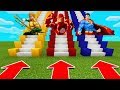 DO NOT CHOOSE THE WRONG STAIRS IN Minecraft PE (Aquaman, Flash, & Superman)