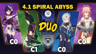 [DUO TEAMS] Tighnari Raiden & Neuvillette Yae | 4.1 Spiral Abyss | Genshin Impact
