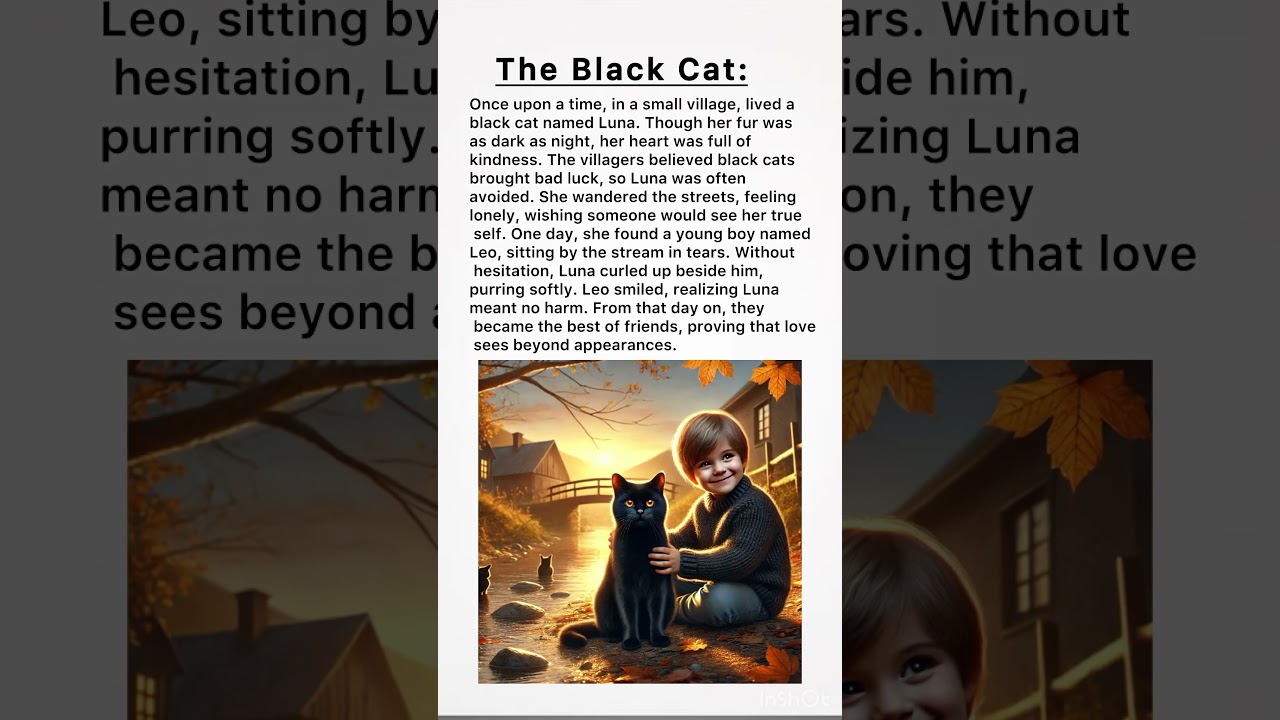 The black cat 🐈‍⬛ || English moral story || English short story 💫