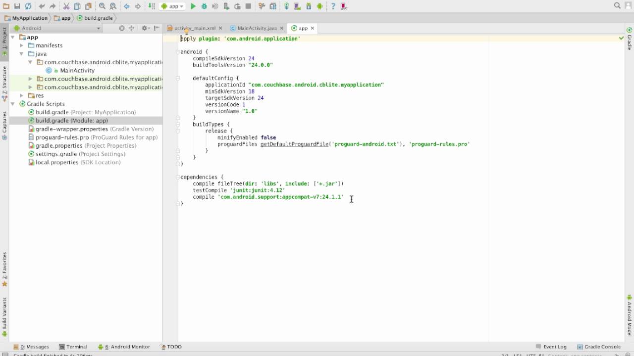 Adding Couchbase Lite to an Android Project Using Gradle