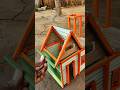 “Colourful Bamboo Mini House | Creative Jungle Craft Idea 🌈🏡” #minihouse #woodworking