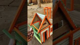 “Colourful Bamboo Mini House | Creative Jungle Craft Idea 🌈🏡” #minihouse #woodworking