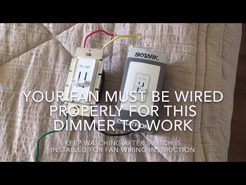 How to install Lutron Skylark ceiling fan light combo dimmer switch