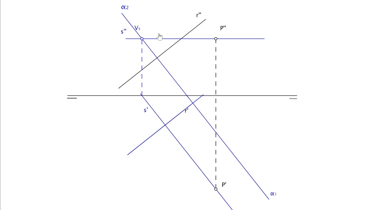 Verdadera Magnitud de la Mínima Distancia de un punto a una recta. S. diédrico. Dibujo Técnico. EBAU