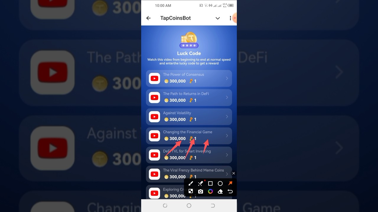 10 September Tap coins bot Luck code