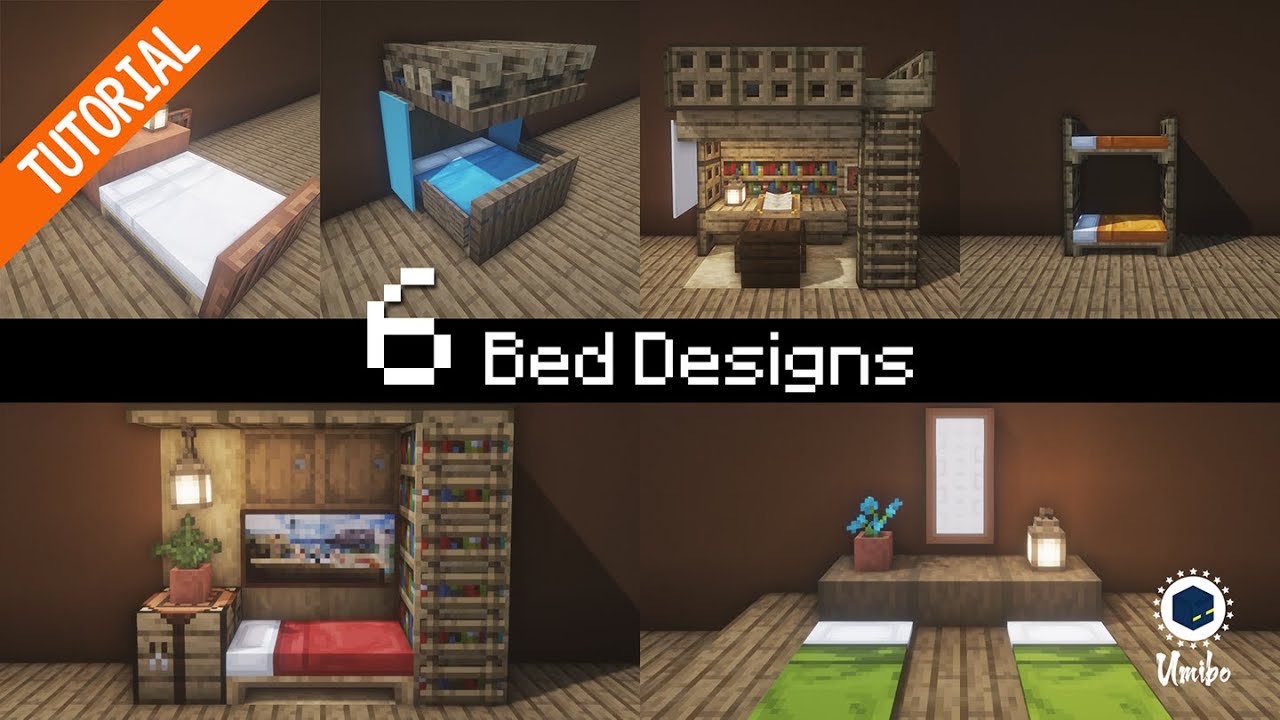 Minecraft Tutorial : 6 Bed Designs 💤 - YouTube