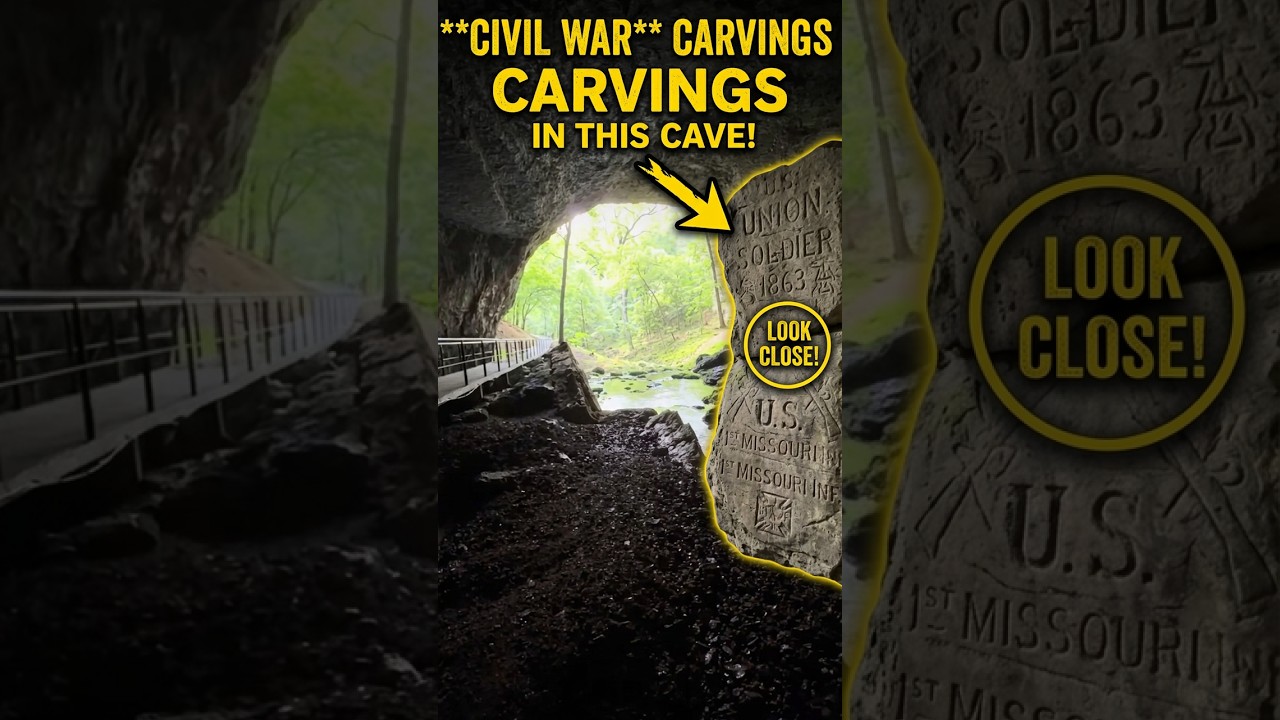 This cave has Civil War carvings on the walls 🤯 #historic #cave #missouri