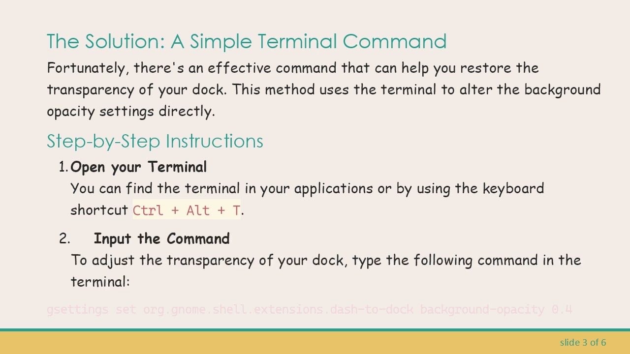 How to Achieve a Transparent Dock in Pop!_OS 22.04 COSMIC