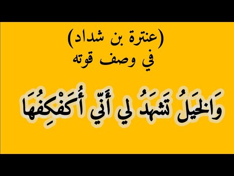 شعر عنترة بن شداد في الفخر واعتزازه بنفسه تعليق صوتي