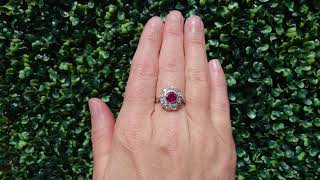 A beautiful Ruby and Diamond cluster ring