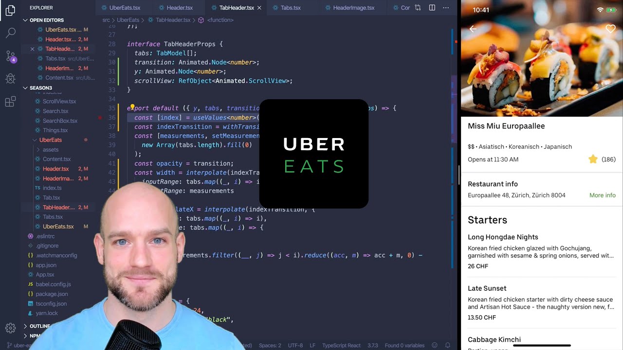 Uber Eats Sticky Header - “Can it be done in React Native?” - YouTube
