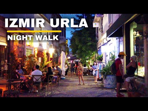 Izmir Walking Tour: Night Walk in Urla | Travel Turkey 2022 | 4K UHD 60fps