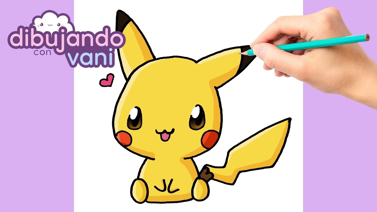 COMO DIBUJAR A PIKACHU PASO A PASO - IMAGENES PARA DIBUJAR - DIBUJOS FACILES KAWAII - YouTube