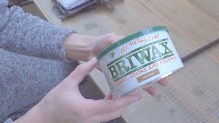 【BRIWAX】ブライワックスのジャコビアン色の色移りに有効な塗り方を探る・古材で自作アイアンテーブル作戦【DIY】