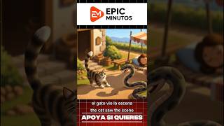 El gato que salvó a la niña 👧🐍 | Historia con una triste lección#spanish #cartoon