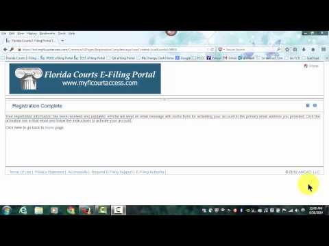 Florida Courts E-Filing Portal - Registration Complete