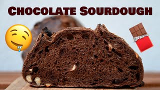 Chocolate Sourdough Bread  An easy no knead recipe #noknead