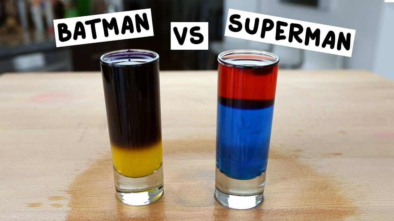 Batman vs. Superman Shots - Tipsy Bartender