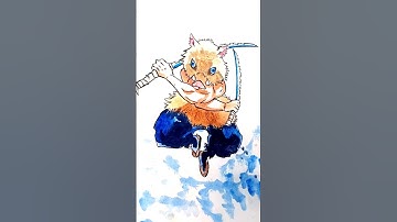 Inosuke Hashibira drawing✍️  #drawing  #shorts