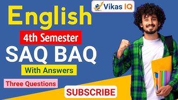 THREE QUESTIONS Class 12 | Class 12 4th Semester English Three Questions SAQ BAQ | Vikas IQ HS