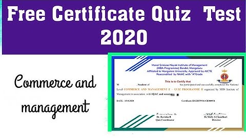 National Level Online Certificate Quiz On Commerce And Management ll Free Certificate Quiz ll #Quiz
