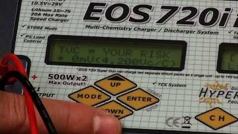 How to cycle & store charge a lipo using the Hyperion EOS720i SUPER DUO 3 Charger