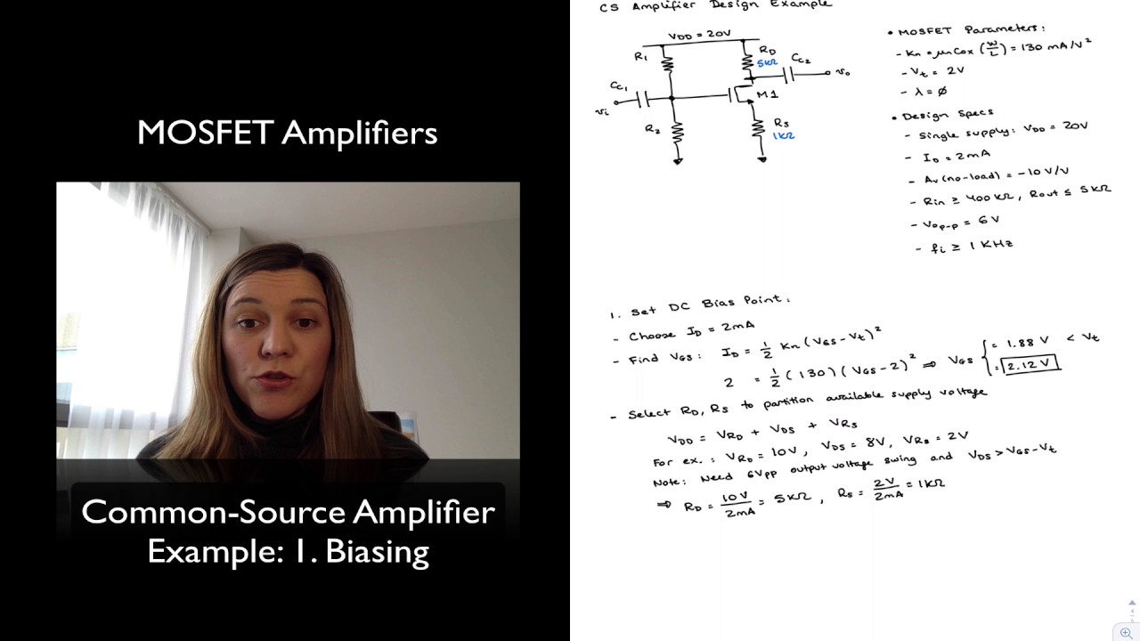 Example: CS Amplifier Design - 1. Biasing - YouTube