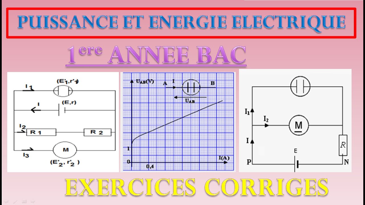 PUISSANCE ET ENERGIE EXERCICES 1 BAC - YouTube