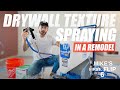 How to Spray New Drywall Texture in a Renovation / Remodel | Mikes First Flip Ep. 6