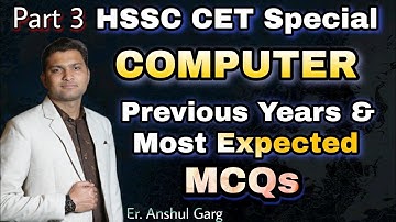 🔴Haryana CET COMPUTER MOST IMPORTANT QUESTIONS | By- Er. Anshul Garg |#cet #hssc #computer #cetexam