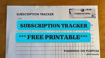 ** FREE PRINTABLE ** | SUBSCRIPTION TRACKER